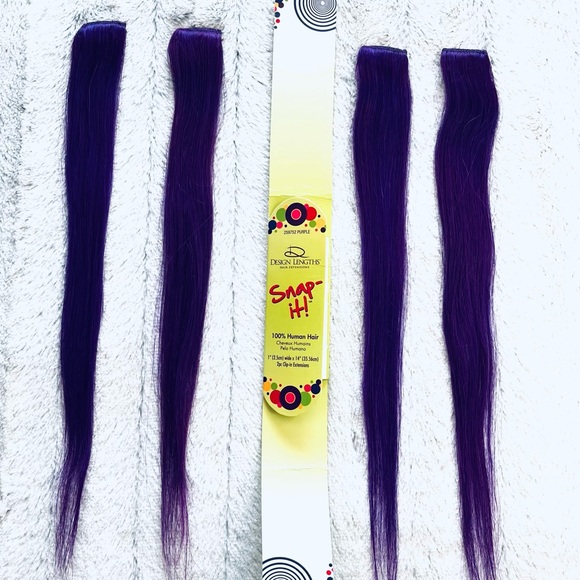 Purple hair extension clip ins, real human hair, 14 inches - Picture 3 of 5